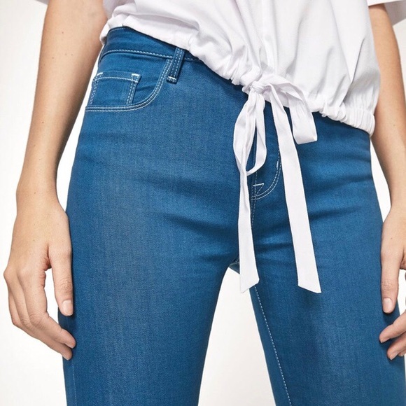 Massimo Dutti high Waisted Skinny Blue Jean Sz.  4 - Picture 2 of 7